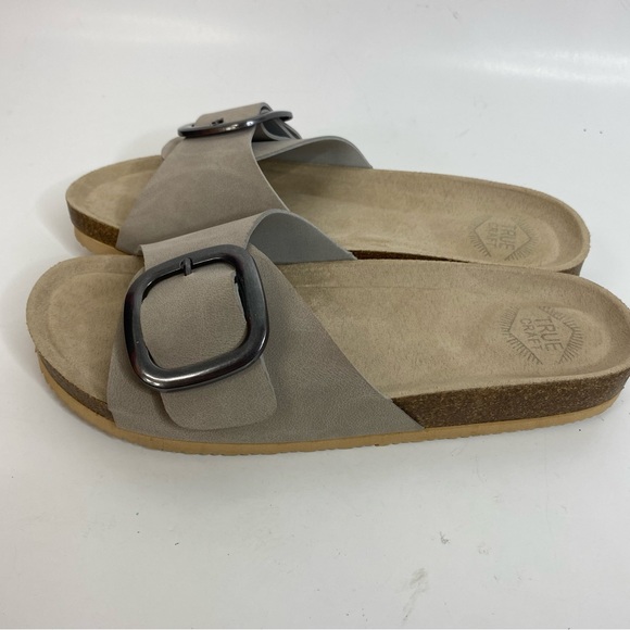 True Craft Taupe Suede Slip On Sandals - Picture 8 of 10